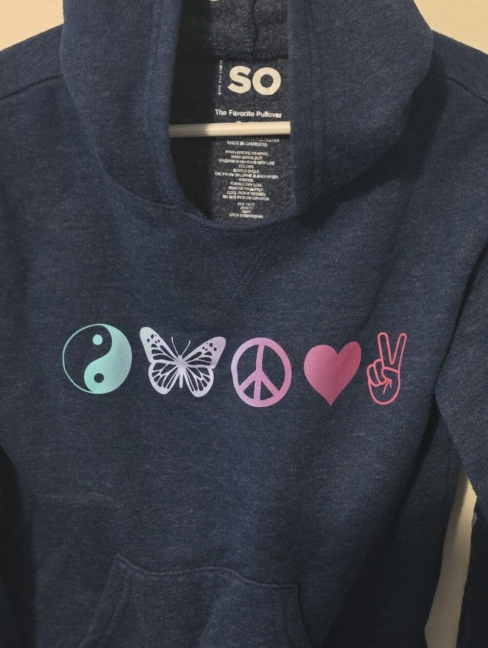 SO Navy Hoodie with Pastel Icons